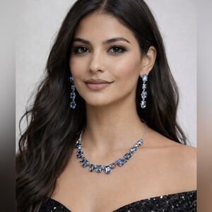 Simply Vera Vera Wang Blue Necklace and Earrings Set